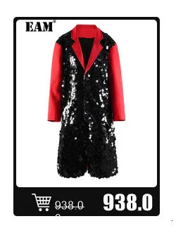 EAM - Minifalda negra con cinturón y pedrería irregular, cintura alta, para mujer, tendencia de moda, primavera otoño 2025, JY75801
