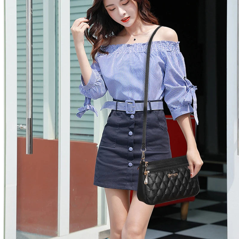 Embroidery Messenger Bags Women Leather Handbags Bags for Women Sac a Main Ladies Hair Ball Hand Bag