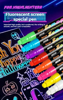 8 Colors 7mm Liquid Erasable Chalk Markers Pens Washable & Wet Erase Neon Makers for Blackboard Chalkboard Signs Glass Window