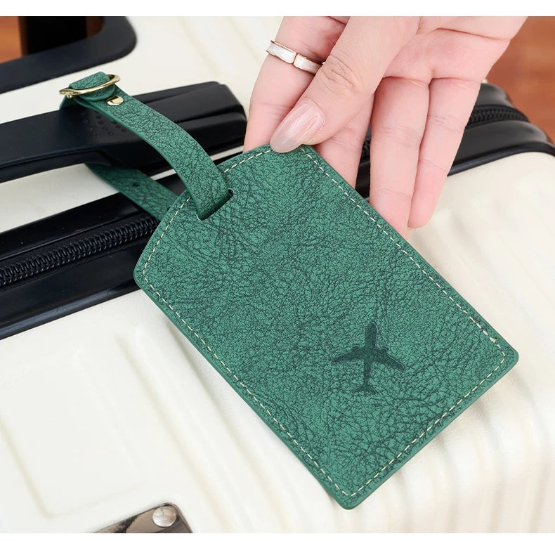 Fashionable new PU luggage tag, boarding pass for overseas travel, luggage tag, anti-loss name card, luggage tag
