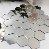 5-20pcs Hexagon Mirror Wall Tiles, Self-Adhesive Peel & Stick Decor for Living Room TV Background, Bedroom, Bathroom