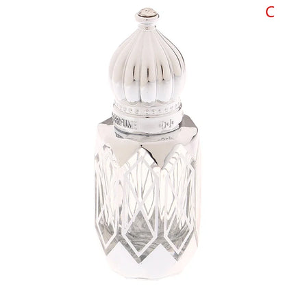 Mini Glass Roll on Bottle Hot Stamped Silver Rollerbal Essential Oil Container Blending Perfume Bottle Empty Essential OilBottle