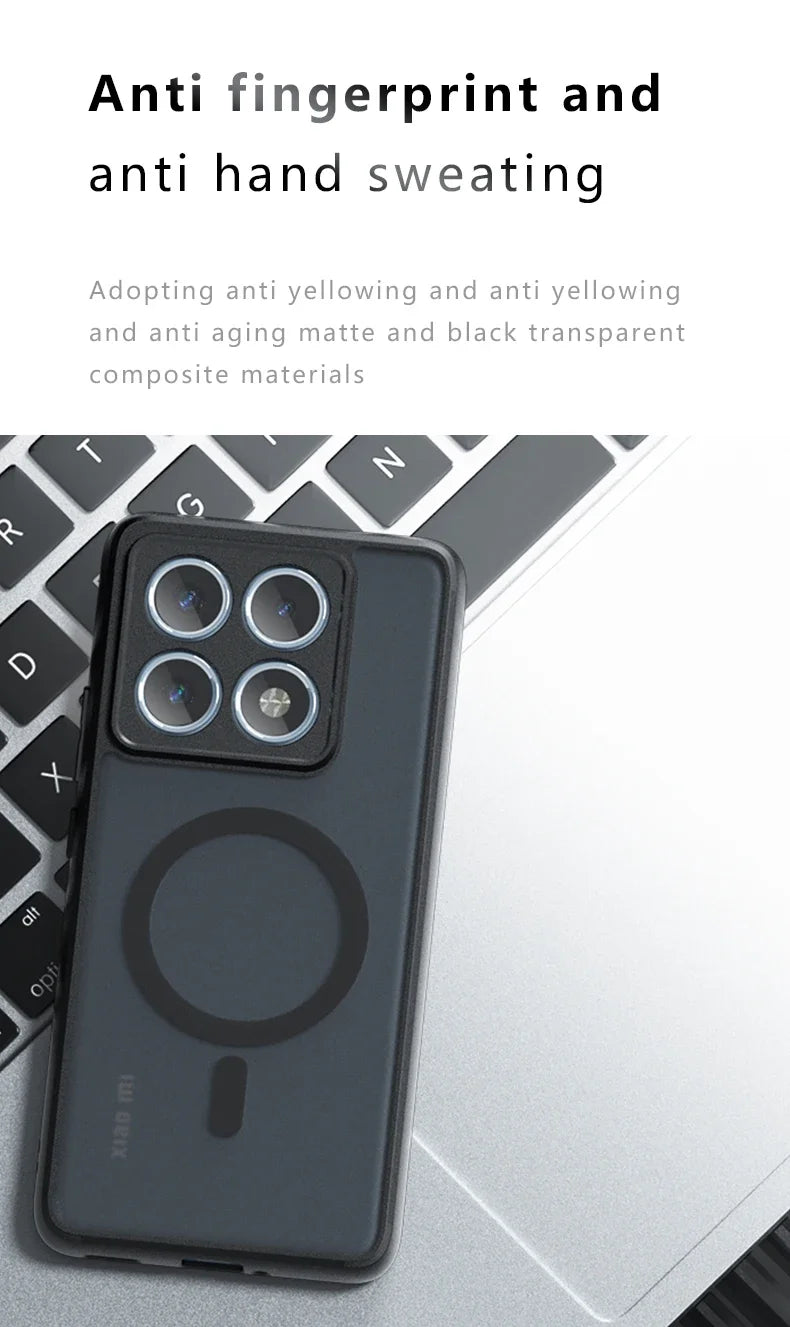 Case for Xiaomi 15T 14T Pro Poco F6 Pro New Matte Transparent Magnetic Wireless Charge Shockproof Funda For Magsafe Cover