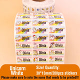 Custom Name Tag Sticker Waterproof Kawaii Stickers Decals Personalized First Name Label for Children School Stationery Bottle