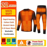 Winter Thermal Heated Jacket Men Vest Heated Underwear Men's Ski Suit USB Electric Heating Clothing Fleece Thermal Long Johns
