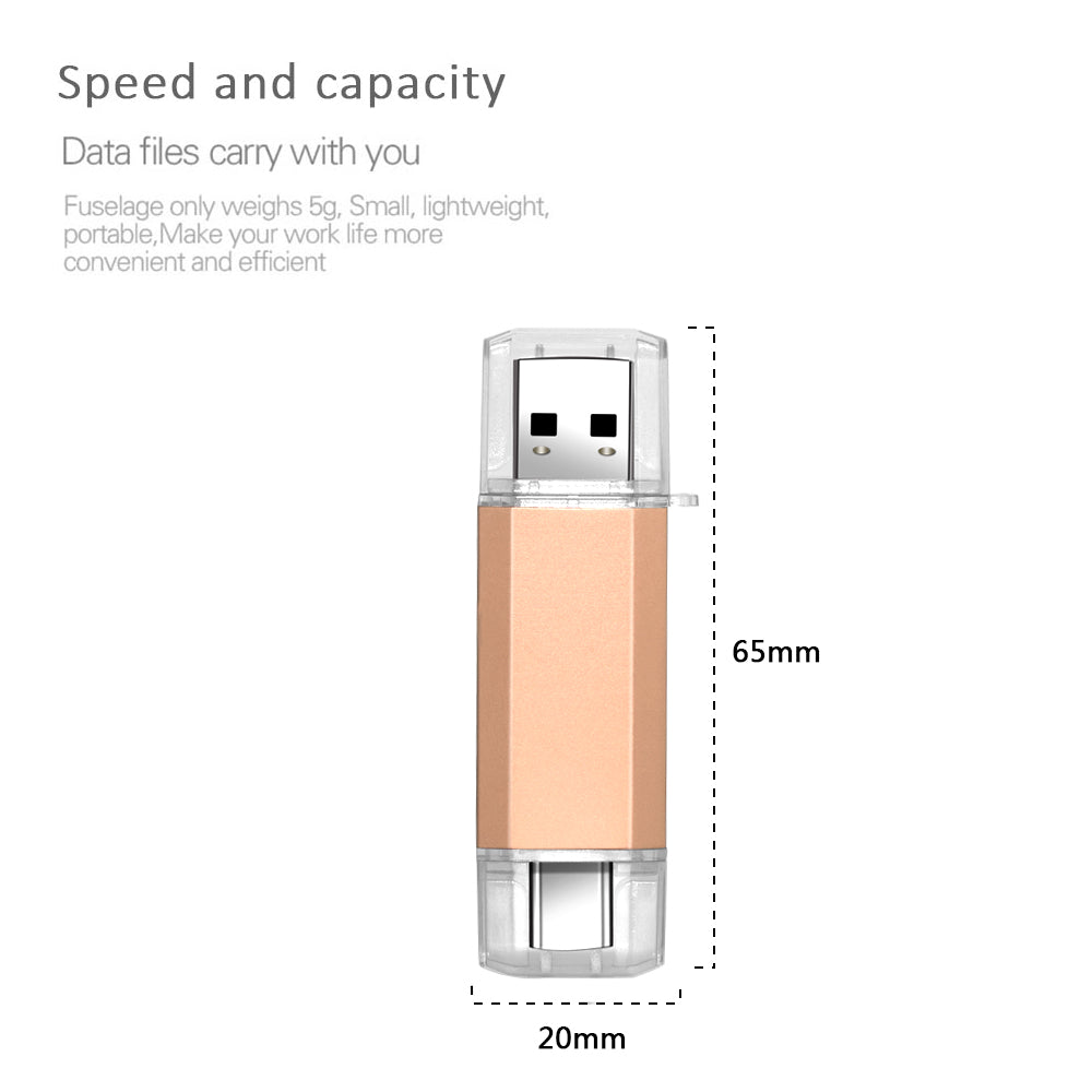 Metal OTG 3. 0 USB flash drive Pen Drive high quality 8GB 16GB 32GB 64GB 128GB Pendrive for Type-C device pen drive Gifts
