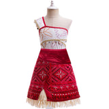 Conjunto de fantasia infantil para meninas: vestido de princesa Moana + colar (ideal para festas, Carnaval e cosplay, para idades de 3 a 10 anos)
