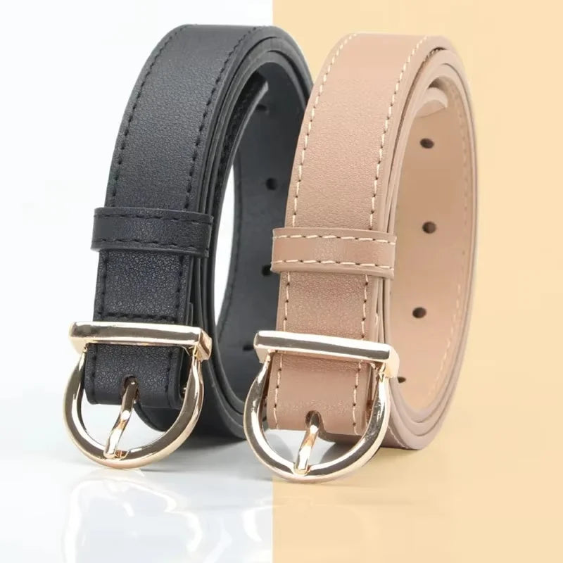 Women's Belt Fashion Pin Buckle Thin Belt Genuine Luxury Soft Belt Women With Cargo Pants Jeans Windproof Belt PU Leather Belt