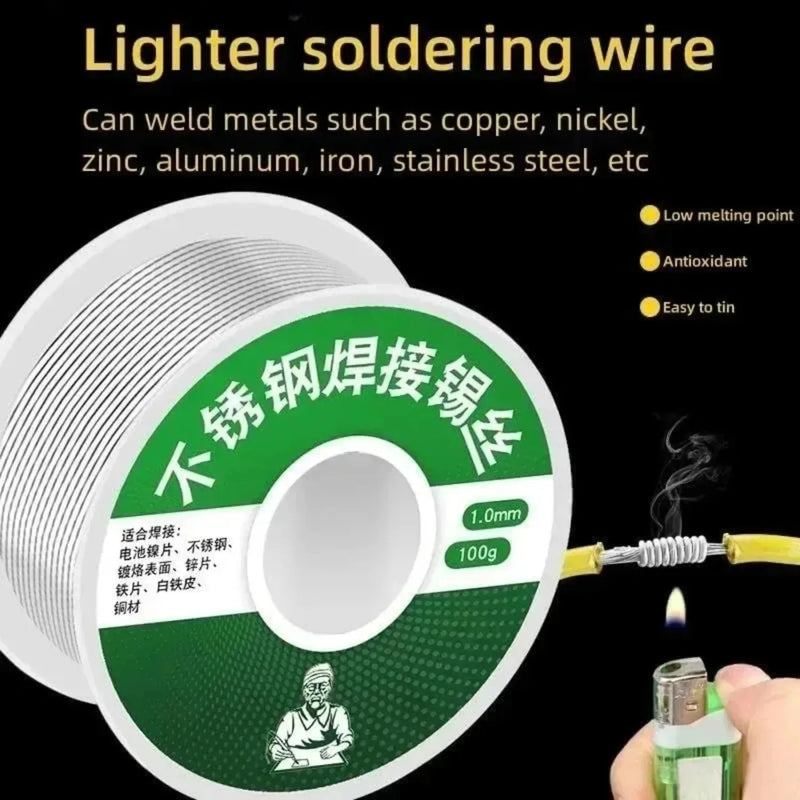 100/50g No Need Solder Powder Soldering Rods Low Temperature Easy Melt Solder Wire Silver Universal Welding Rod Cored Weld Wire