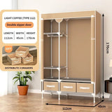 Armario simple Nuevo armario de almacenamiento Armario de 19 tubos de acero engrosados ​​​​de 112 cm de largo Viene con 3 cajas de almacenamiento, muebles para el hogar
