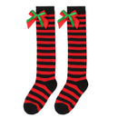 Striped Mesh Over Knee Socks for Girls, Princess Over Knee Socks for Party, Sweet Christmas Socks for Wedding, 17 Colors, Spring and Autumn