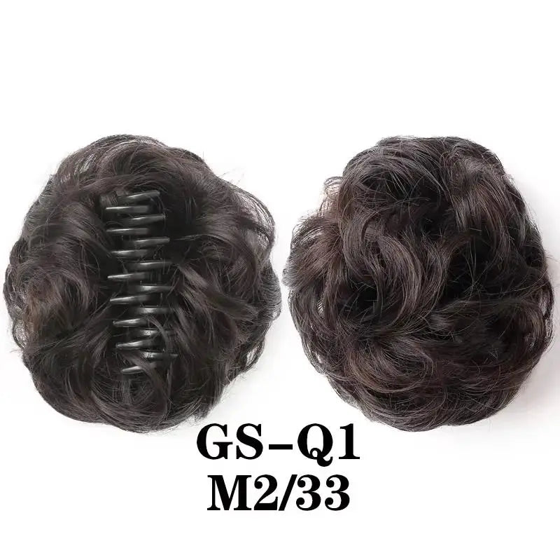 Coque despojado com piranha claw clip aplique de cabelo cacheado