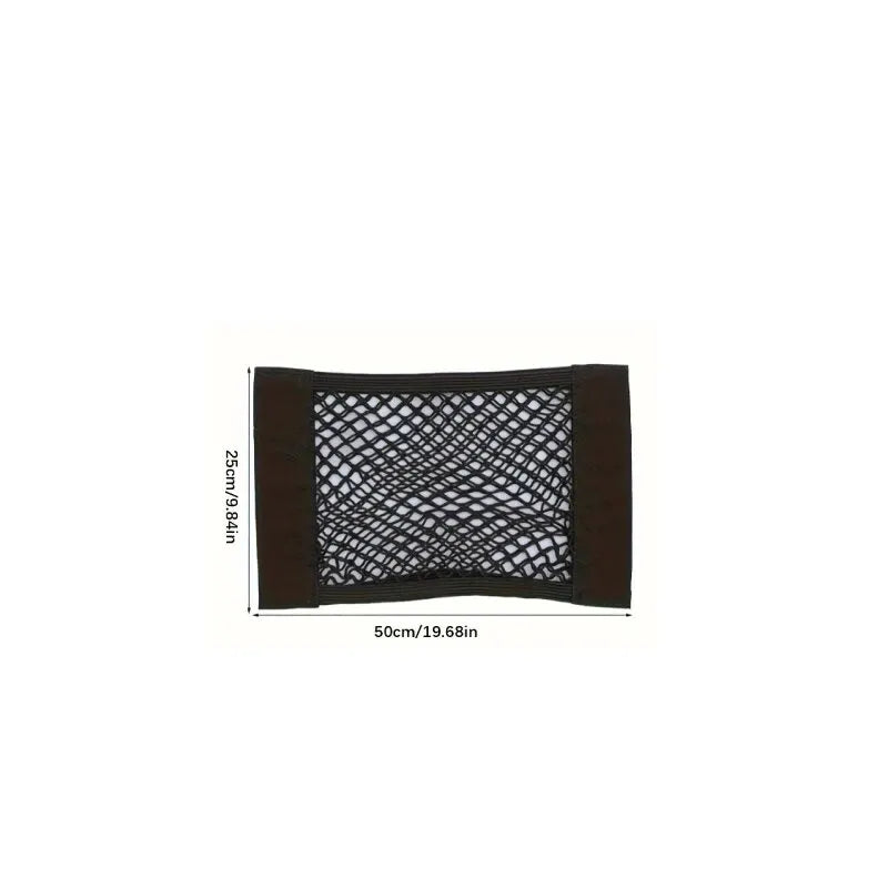 Universal Car Storage Bag Double Mesh Trunk Storage Net, Car Built-in Storage Bag, Car Fire Extinguisher Fixed Net