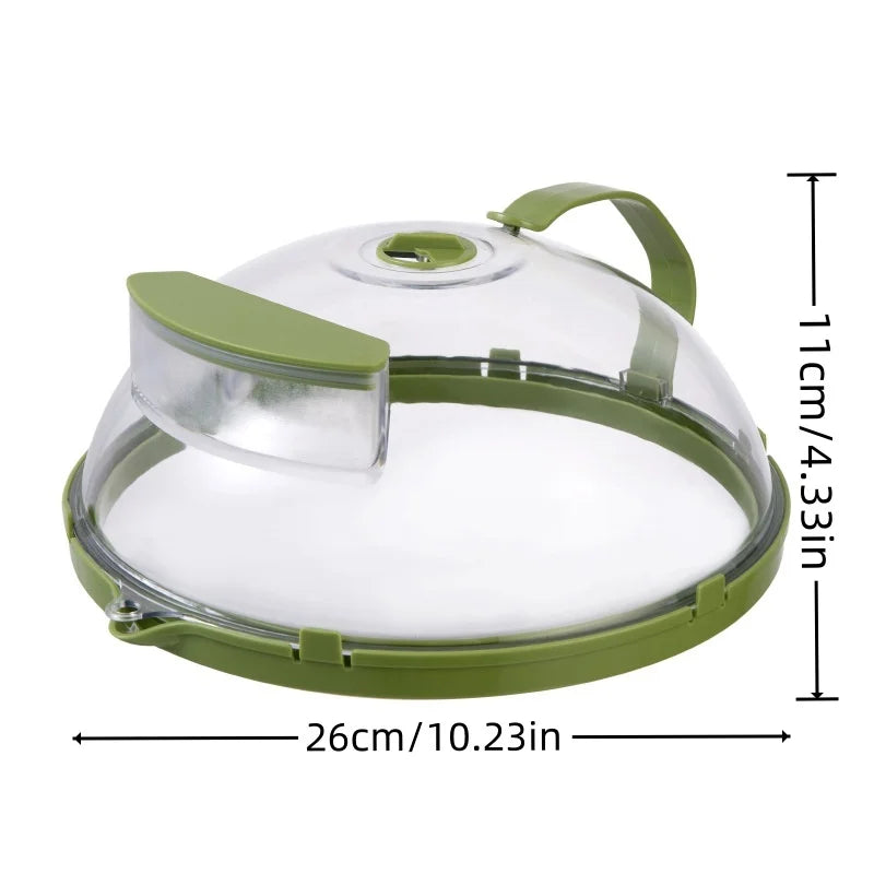 Funda para microondas, transparente, antisalpicaduras, con vaporizador y asa, cubreplatos de 25 cm, utensilios de cocina