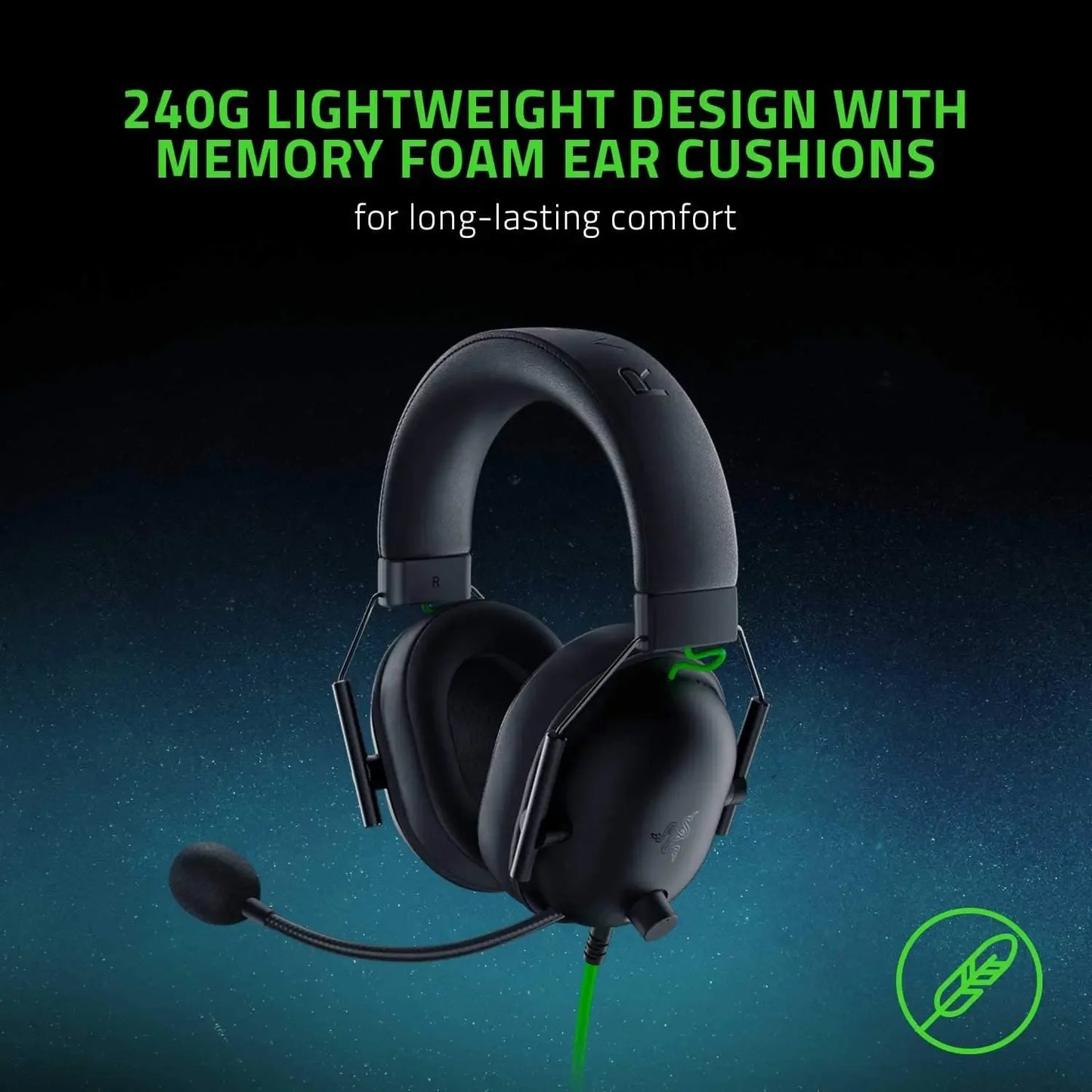 Auriculares con cable para eSports Razer BlackShark V2 X: cancelación de ruido pasiva avanzada, sonido envolvente 7.1 y micrófono cardioide hiperclaro.