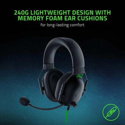 Auriculares con cable para eSports Razer BlackShark V2 X: cancelación de ruido pasiva avanzada, sonido envolvente 7.1 y micrófono cardioide hiperclaro.