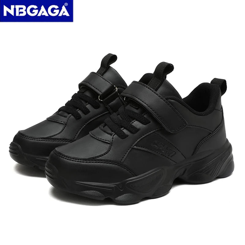 Children's Fashion Sports Shoes Breathable Student Black School Walking Shoes Anti-skid Boys & Girls Casual Running Sneaker