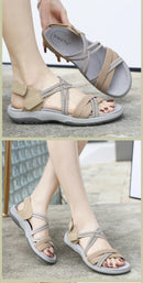 New 2025 Sports Sandals Rubber Velcro Large Size Women's Shoes Casual Comfortable Breathable Simple Summer Middle-Aged People