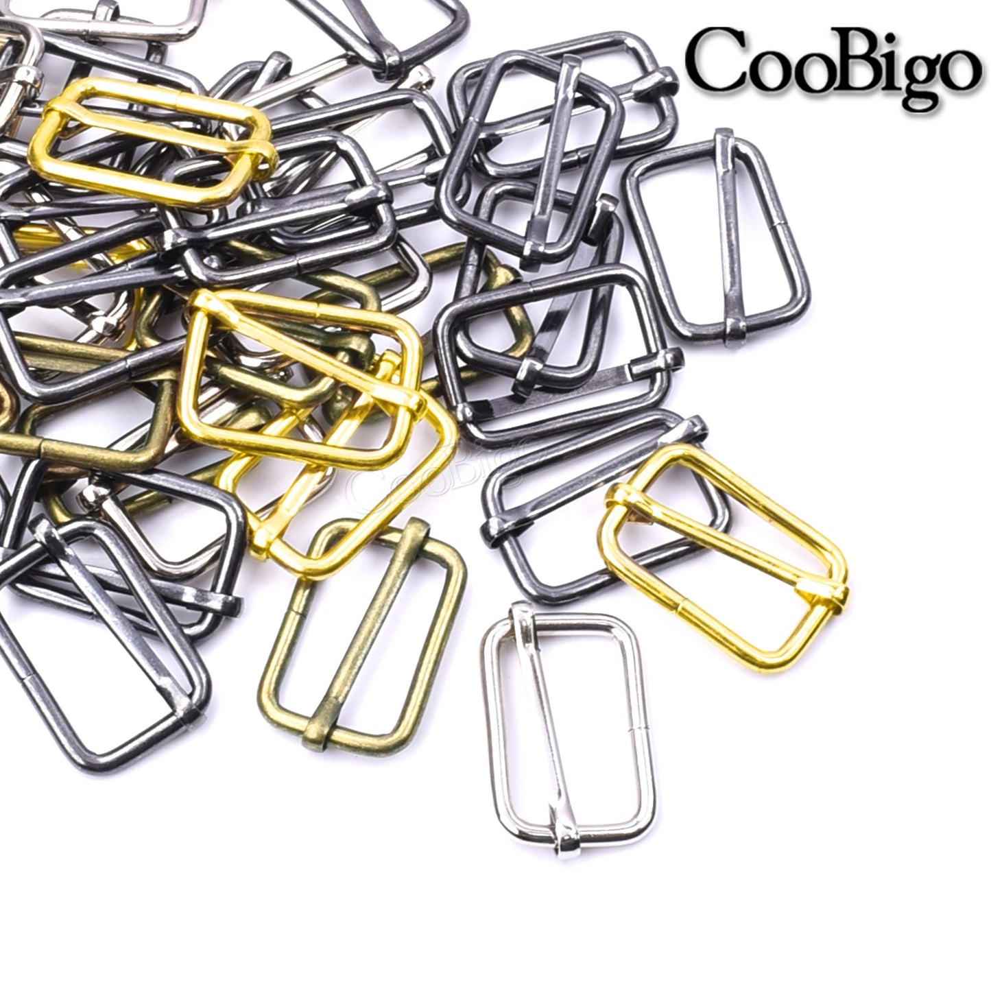 10pcs Metal Slides Tri-Glides Wire-Formed Roller Pin Buckles Slider Adjuster Bag Strap Accessories 15mm 20mm 25mm 32mm 38mm 50mm