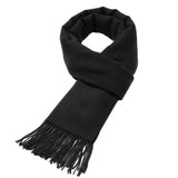 Classic Solid Colors Scarves Men Cashmere Soft Knitted Striped Scarf Long Tassel Neck Warmer Men'S Winter Scarf 2023 New