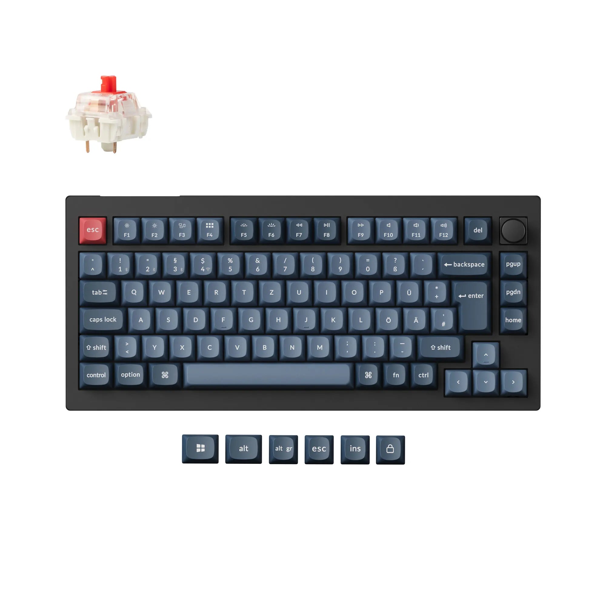 Keychron V1 Max ISO Layout Collection QMK Wireless Custom Mechanical Keyboard 2.4 GHz & Bluetooth RGB Backlit Hot-Swappable
