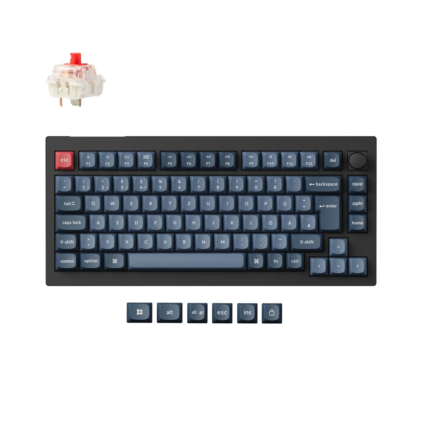 Keychron V1 Max ISO Layout Collection QMK Wireless Custom Mechanical Keyboard 2.4 GHz & Bluetooth RGB Backlit Hot-Swappable
