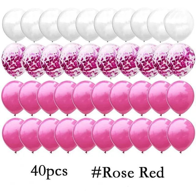 Confetti Latex Balloon for Party Decorations, Blue, Pink, Gold, Birthday, Baby Shower, Wedding, 12in, 40pcs per set 
