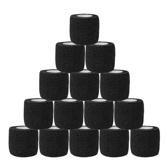 1/3/6/20PCS Black Self-Adhesive Bandages Cohesive Elastic Breathable Waterproof Bandages Sports Tape Wrist Ankle First Aid