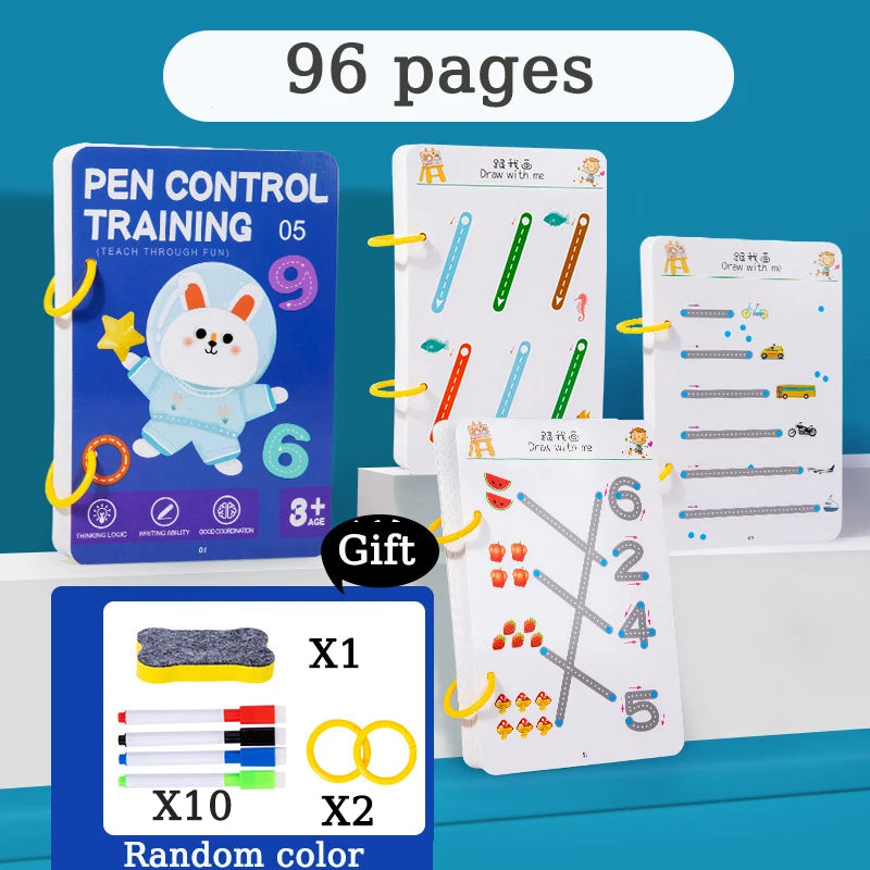 Magical Tracing Workbook Children Montessori Drawing Book Education Reusable Magic Practice Copybook Pen Control Training Book