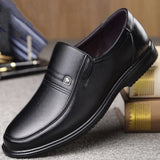 Leather Men Formal Shoes Luxury Brand 2025 Men's Loafers Dress Moccasins Breathable Slip-on Black Driving Shoes Plus Size 38-46