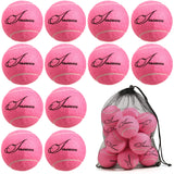 12pcs Tennis Balls with Mesh Carry Bag Practice Ball High Elasticity Pet Dog Playing Balls Outdoor Training Sports Rubber Tennis