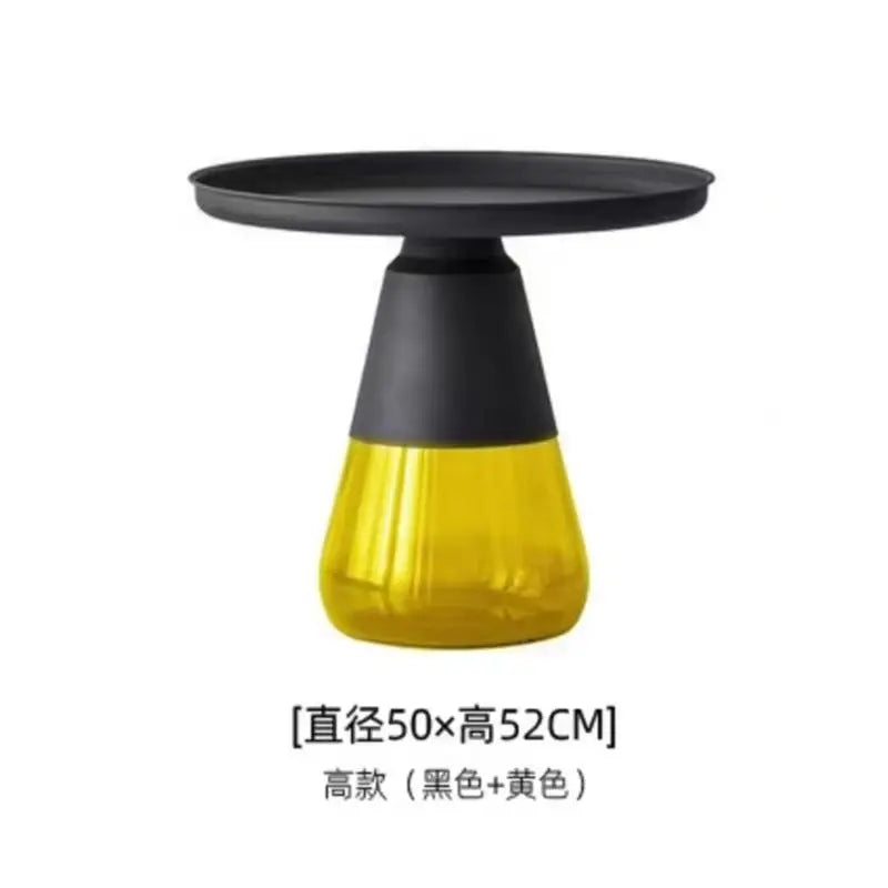 Artistic Glass Coffee Tables, Creative Design End Tables for Living Room , Stylish Accent Tea Table with Various Sizes & Colors