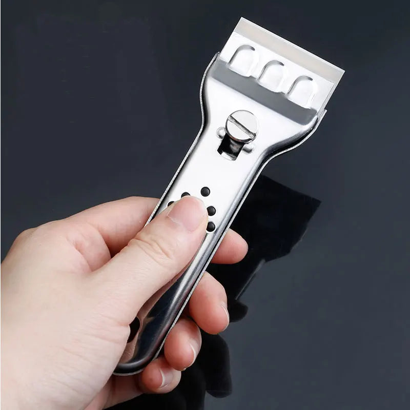 Raspador limpiador multifunción de acero inoxidable para vitrocerámica y vitrocerámica con cuchillas para limpiar hornos, cocinas y herramientas. Cuchillo multiusos.