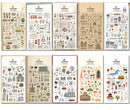 Suatelier City Stickers Korea Scrapbooking DIY Deco Sticker Junk Journal Supplies Planner Diary Photo Album Craft Material