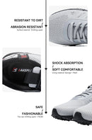 Baasploa Men Running Shoes Mesh Breathable Sport Shoes For Men Fashion Lightweight Casual Sneakers Non-Slip Lace Up Plus Size 50