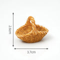 1pc Mini Simulated Rattan Basket Model DIY Creative Dollhouse Dessert Shop Food Vegetable Ornaments Craft Kitchen Decoration