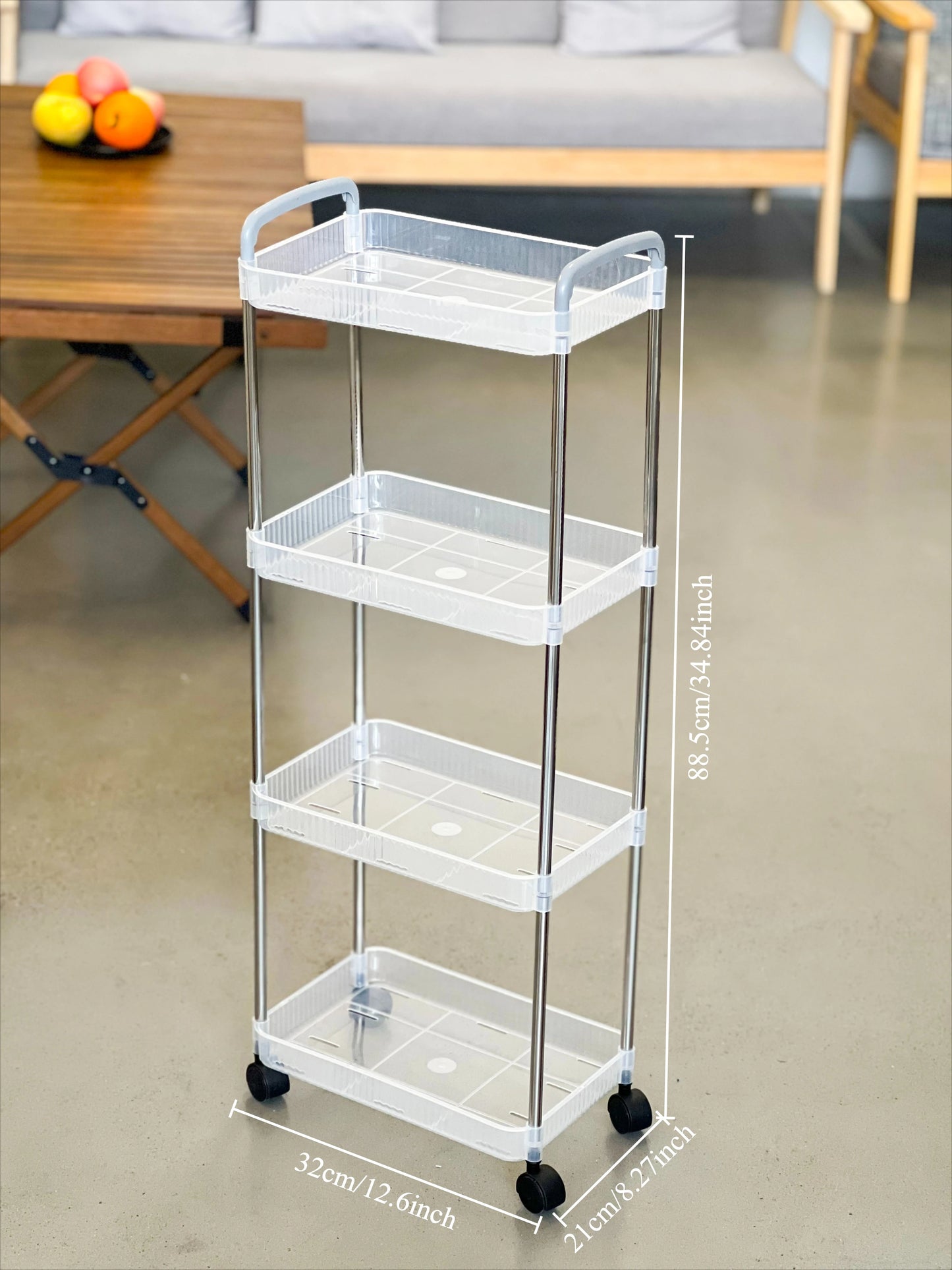 Trolley Bookshelf Kitchen Storage Rack Kitchen Corner Narrow Slit Storage Cabinet Bathroom Living Room Home Organizer