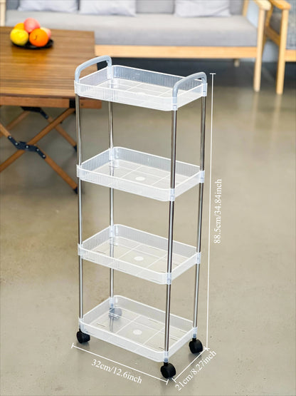 Trolley Bookshelf Kitchen Storage Rack Kitchen Corner Narrow Slit Storage Cabinet Bathroom Living Room Home Organizer