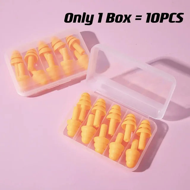 10 tapones de silicona impermeables para los oídos, antirruido, para dormir y roncar. 