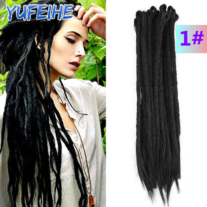 20 Polegada sintético 100% artesanal dreadlock extensões de cabelo fino crochê trançado cabelo backcombed dreads reggae estilo cabelo hippie