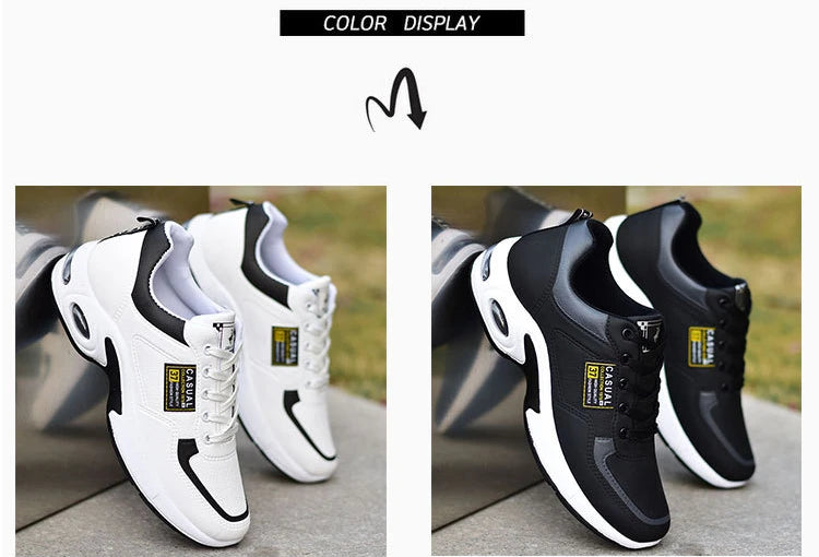 Zapatillas de running para hombre, transpirables, con amortiguación de aire, con cordones, antideslizantes, para exteriores