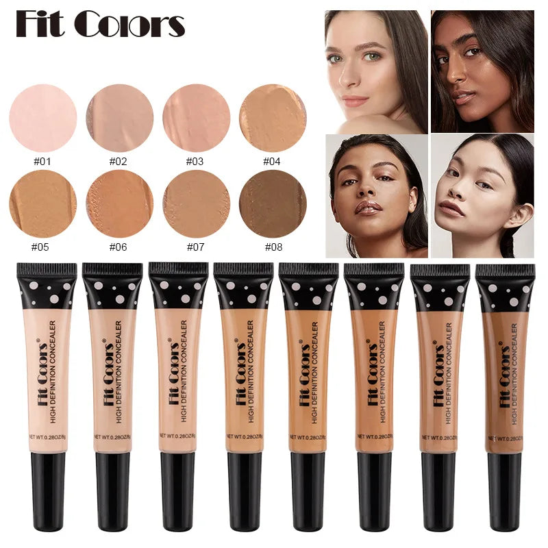 Base líquida hidratante, corretivo com corretivo flexível, ajuste cores, cubra círculos escuros e manchas de acne, 8 tamanhos