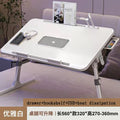 Lift Foldable Laptop Table for Bed Stand Lap Lazy Learning Desk Student Computer Desk for Working Read with Radiator Drawer
