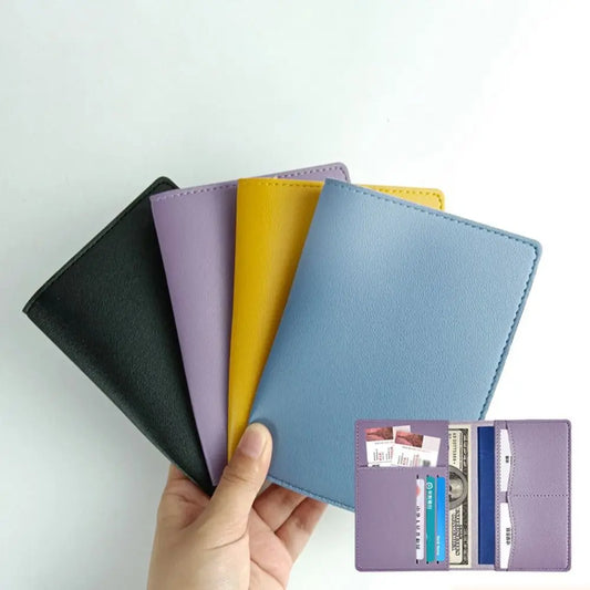 New Travel PU Passport Cover High-Capacity Multiple Card Slots Passport Bag Ticket Holder Business Passport Protective Cover