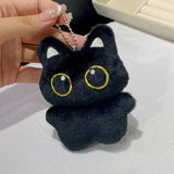 Black Cat Doll Pendant Keychain Cute Pilot Little Black Cat Hanging Backpack Keychain Creative Cat Plush Keychain Gift for Phone