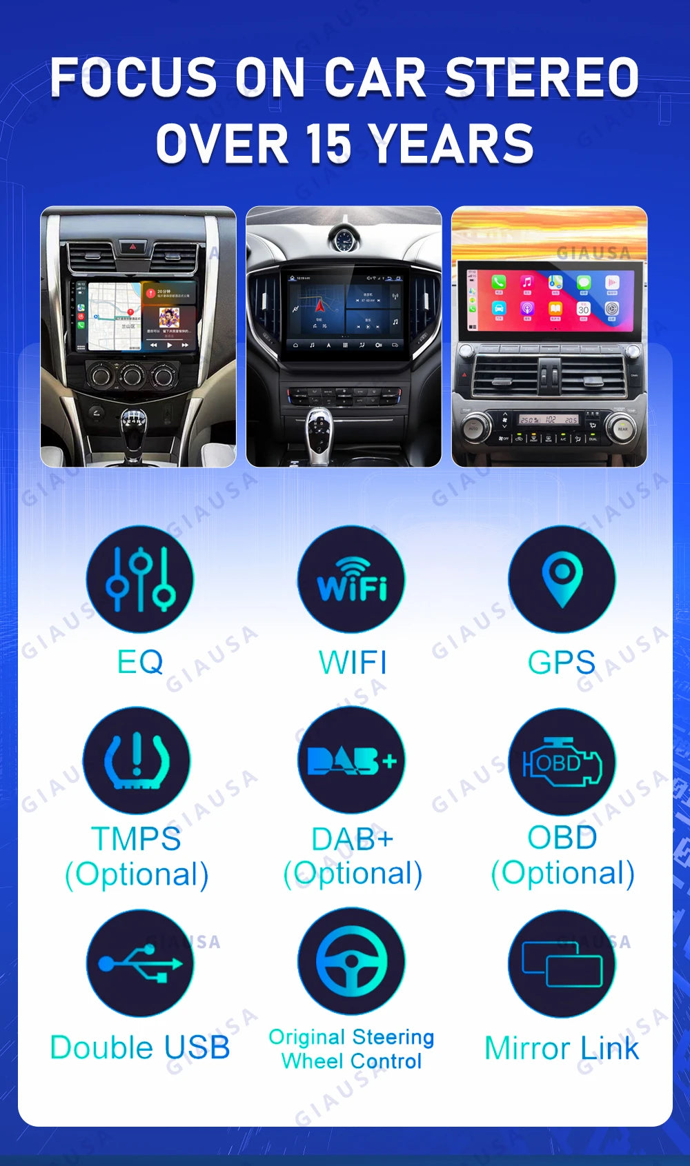 For Jeep Wrangler 2018-2022 Carplay LCD Instrument Panel Dual Screen Android Multimedia Video Player GPS Navigation Android Auto