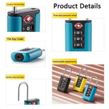 TSA Customs Code Lock for Travel Luggage Password Changeable Black Lock Contrast Design Padlock 3 Digit Combination Lock