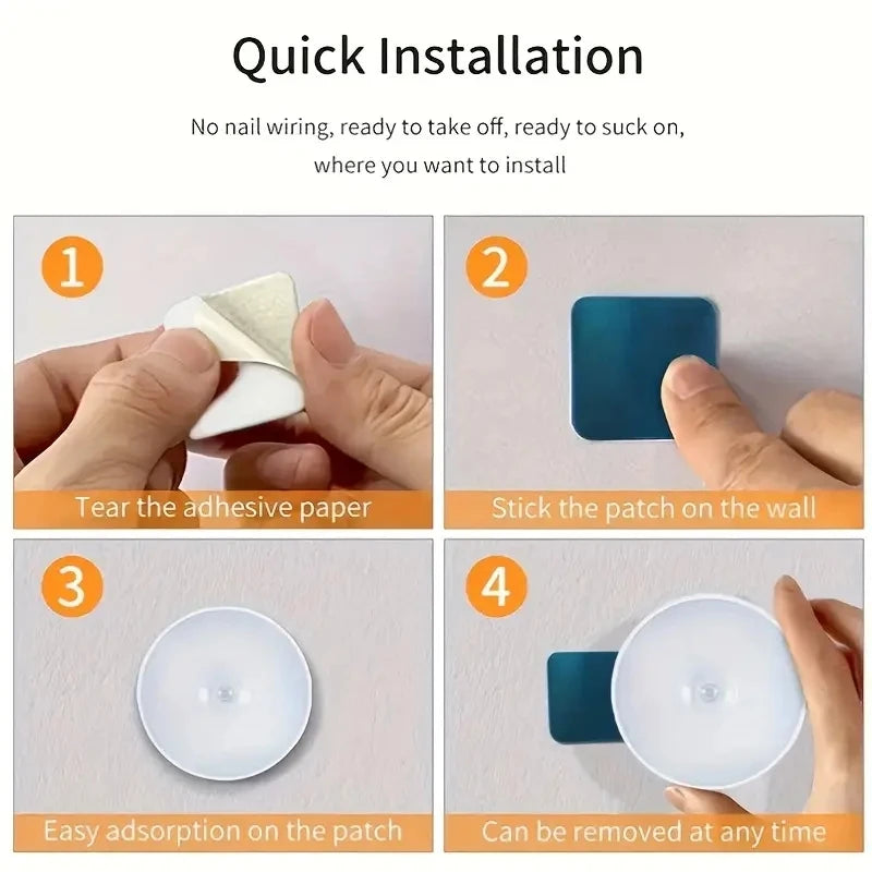 1 Luminária Noturna com Sensor de Movimento – Lâmpada LED Sem Fio para Quarto, Escada, Closet e Decoração de Ambientes