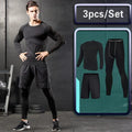 Rashguard men compressão conjunto de roupas esportivas ginásio correndo jogging collants treino de fitness camiseta blusão leggings