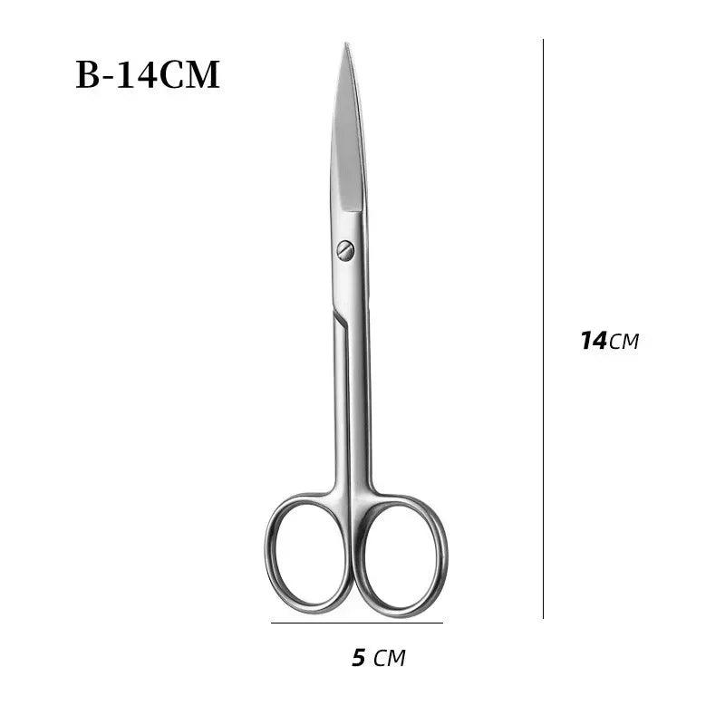 Instrumentos quirúrgicos de acero inoxidable con punta recta y curva, para suturar tejidos, tijeras, equipo médico de emergencia para campo.